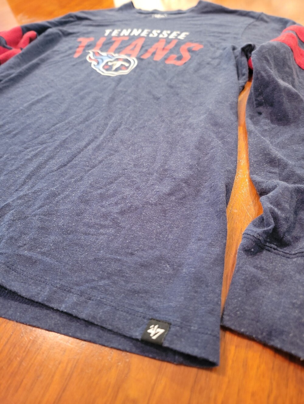 '47 Brand NFL Tennessee Titans Irving Long Sleeve T-Shirt Navy Blue Men's Size S - Picture 8 of 9